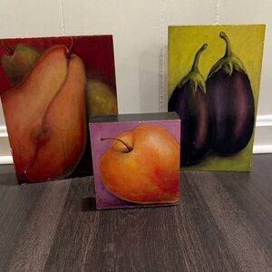 Fruit Art Painting on Blocks